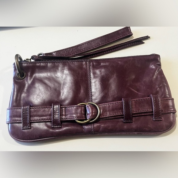 latico Handbags - Elegant Dark Purple Pebbled Leather Clutch